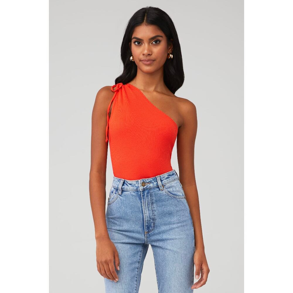 NEW The Range Women's Small One-Shoulder Orange Tank‎ Top NWT